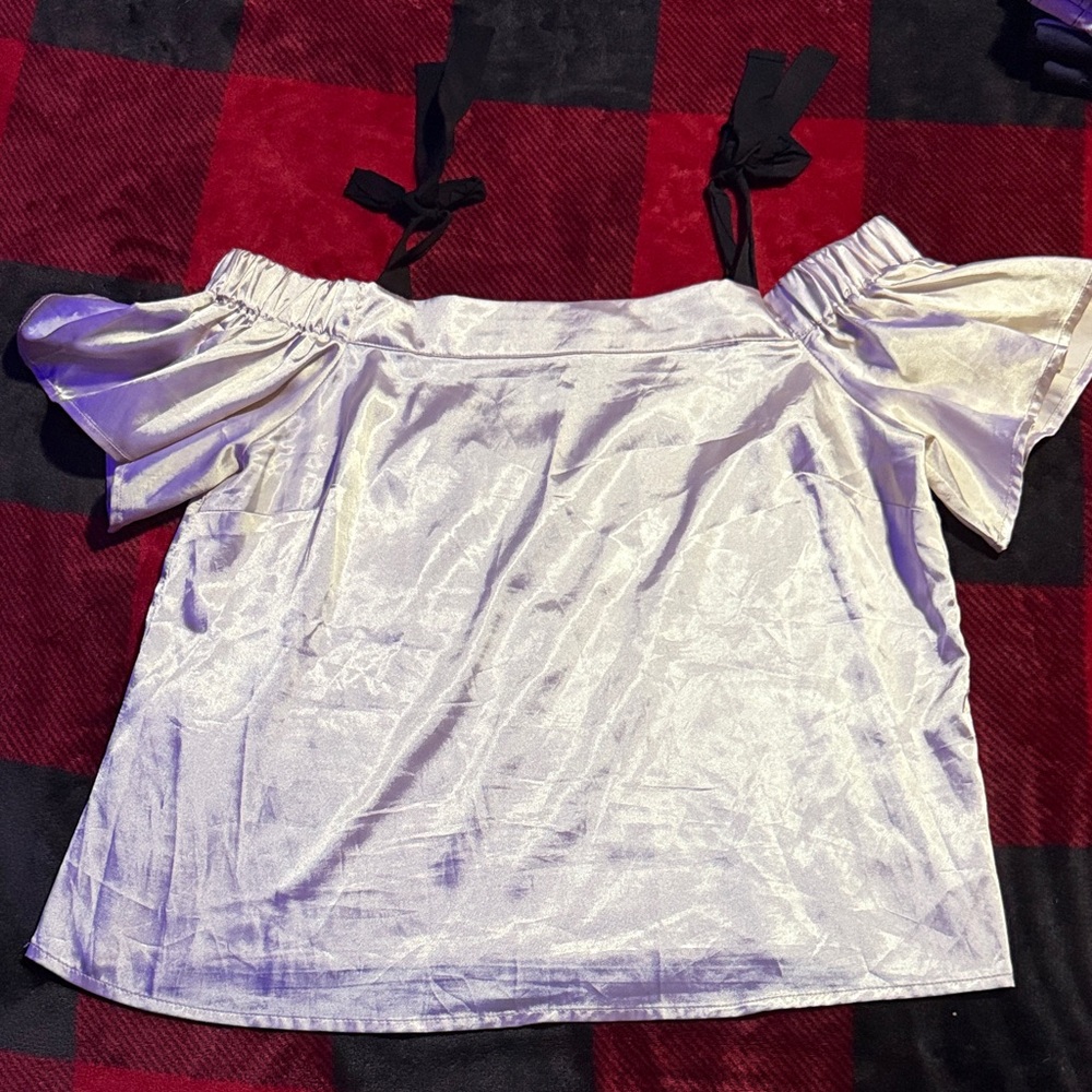 Forever 21 Off-Shoulder Light Gold Blouse